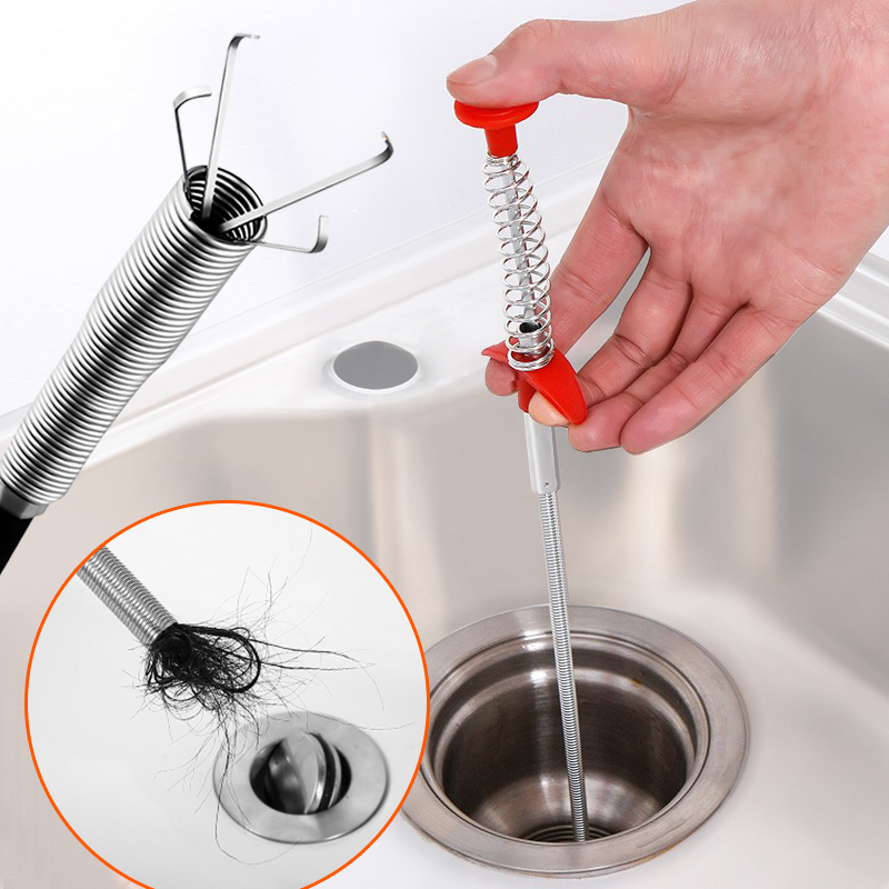 Agarrador de gancho de cuatro garras para plomería, herramienta para alcantarillado, agarre Manual para inodoro, limpieza del cabello, obstrucción para el hogar