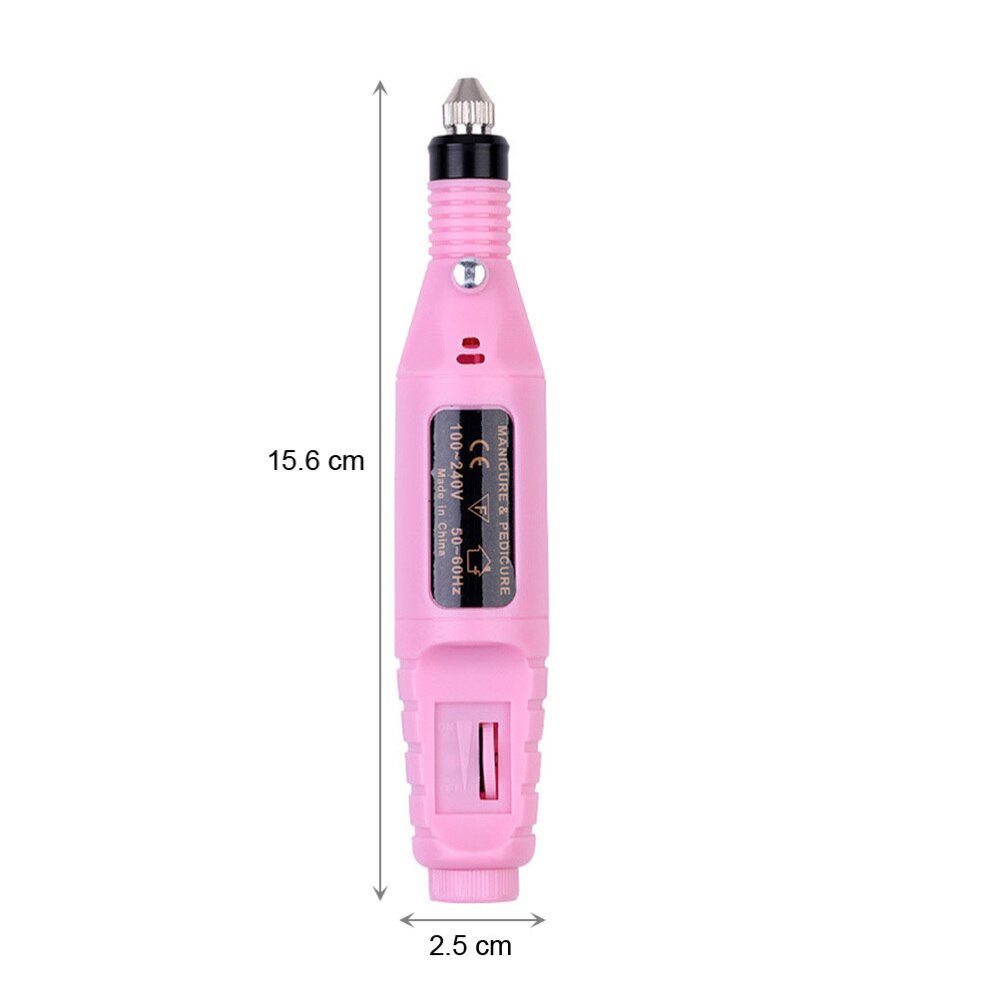1PC USB Nail Polisher Portable Manicure Polish Pen Multi-function Nail Art Tool for Home Shop (Black)