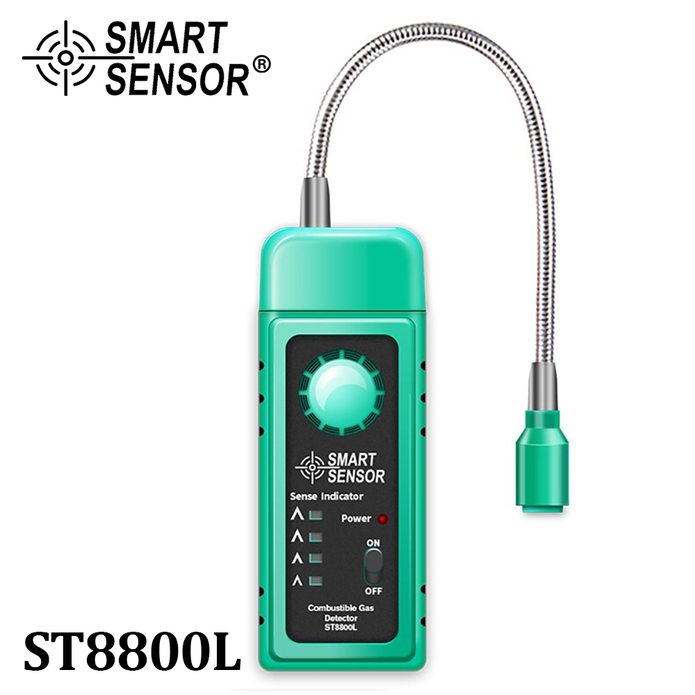 ST8800L Combustible Gas Analyzer Port Flammable Natural Gas Leaking Detector Meter Tester Sound Light Alarm