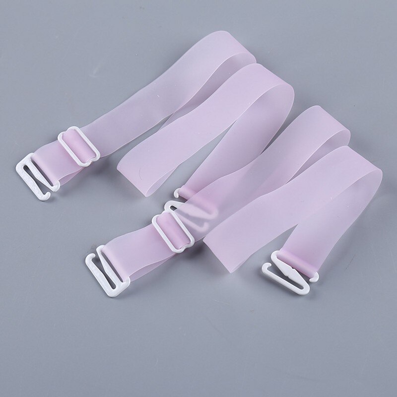 Women 1.8cm Wide Backless Clear Bra Straps Non Slip Transparent Bra Strap Adjustable Bra Extender Accessories: Pink