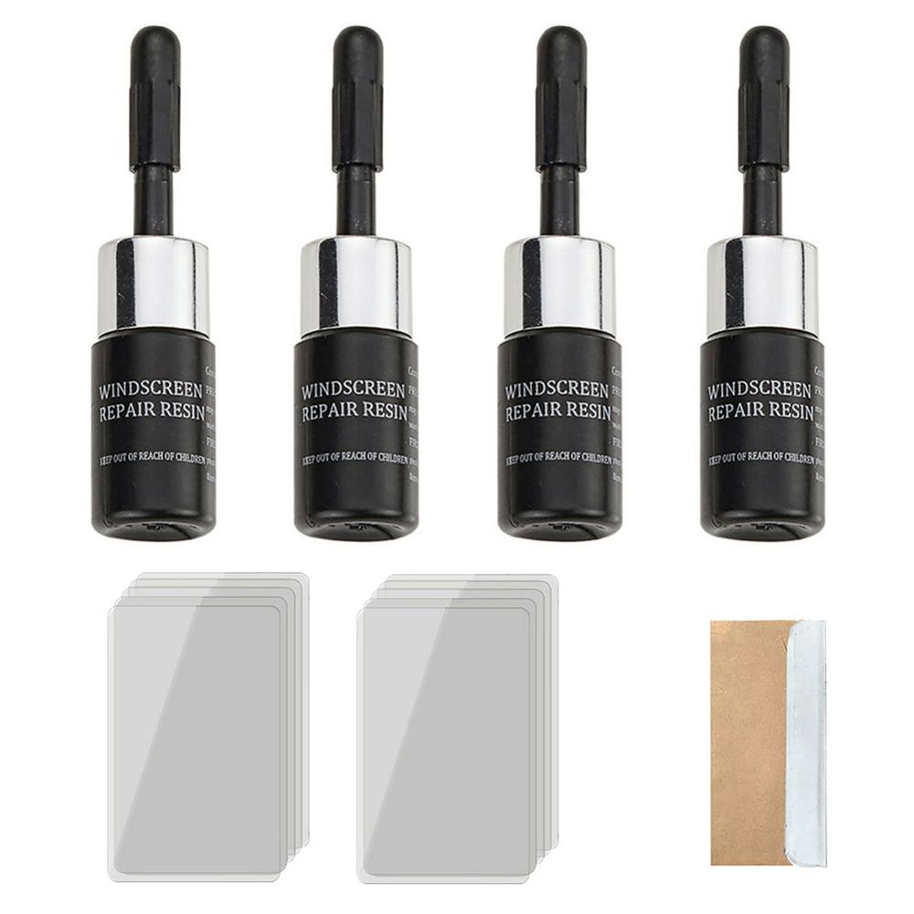Car Windshield Repair Fluid Windscreen Glass Scratch Crack Restore Window Screen Resin+Blade+Strips