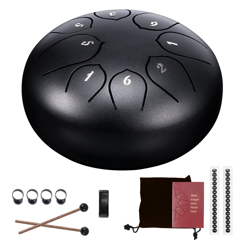 Tong Drum 6 Inch 8 Tune Staal Hand Pan Drum Tank Drums Met Drumsticks Draagtas Slaginstrumenten Handpan
