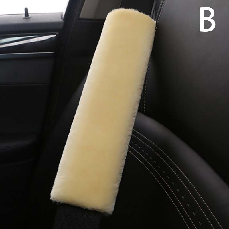 2pcs Soft Car Seatbelt Cover Sheepskin Seat Belt Pillow Pad Seat Belt Safety Strap Cover Shoulder Pads For Bag Car Accessories: B