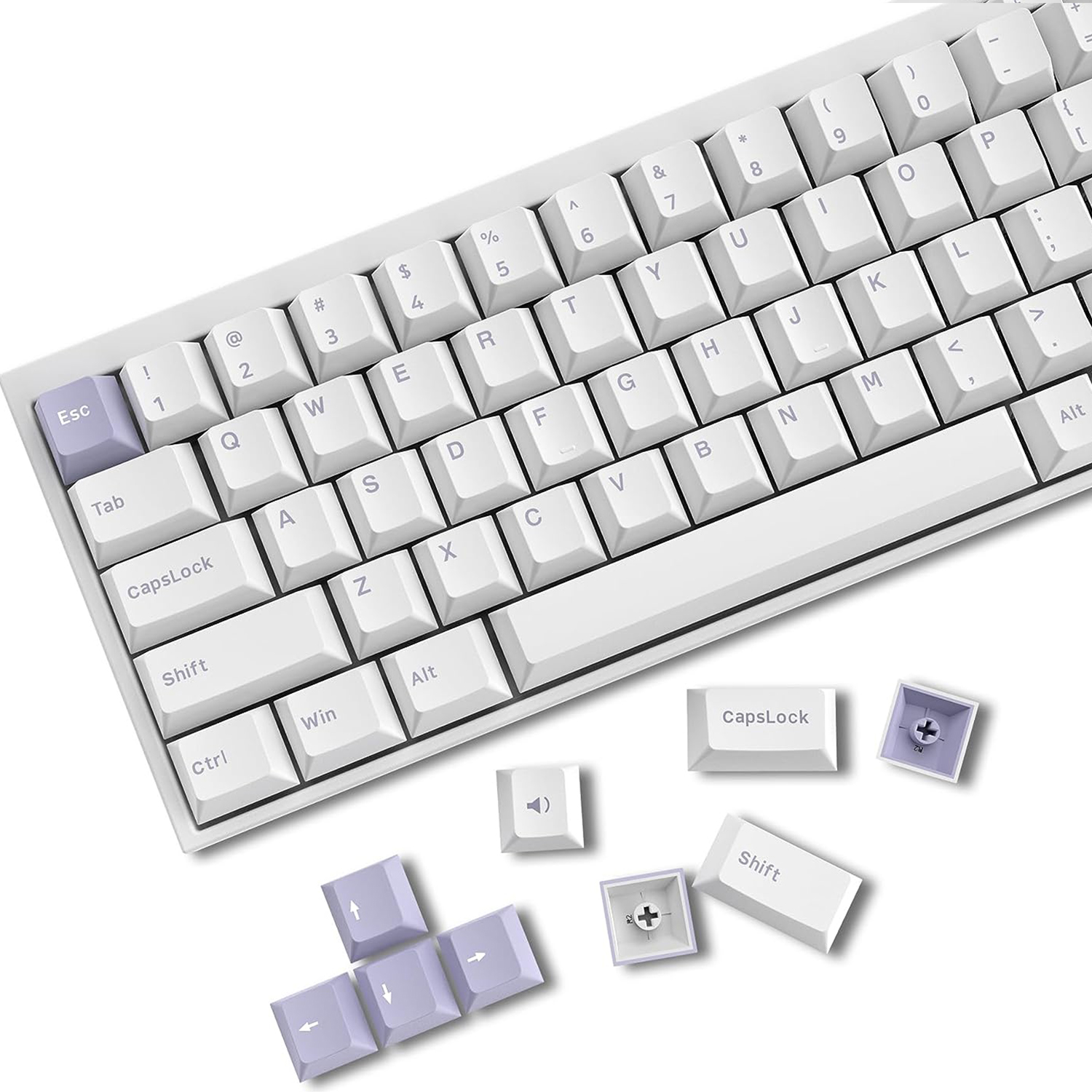 168 Keys PBT Keycaps Cherry Profile White Purple Double Shot Key Caps for Gateron Cherry MX Switches Mechanical Gamer Keyboard