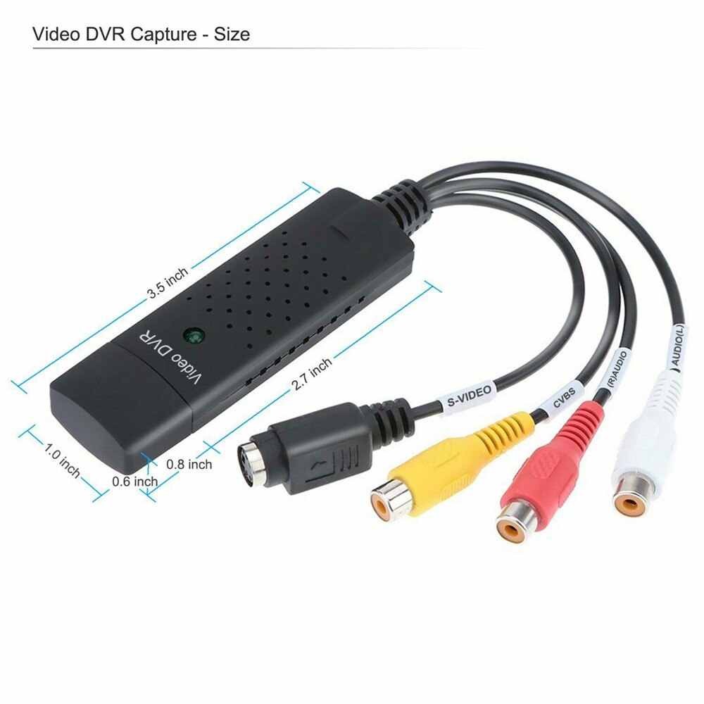 VHS to Digital Converter USB 2.0 Video Converter Audio Capture Card VHS Box VHS VCR TV to Digital Converter Support Win 7/8/10