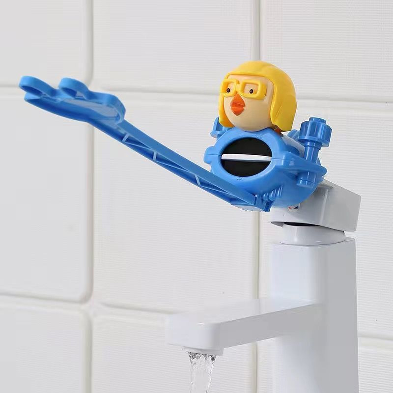 Animal Cute Duck Elephant Faucet Extender Water Children Saving Cartoon Tool Help Baby Washing Hands Bathroom Bath Toy Kids: blue Lengthen