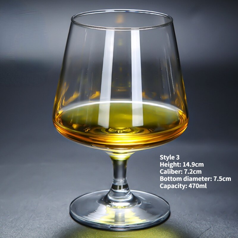 300-600ml Lead-Free Crystal Whiskey Brandy Wine Glass Exquisite Shape Goblet Festival Family Bar Drinkware Cup: S3 470ml