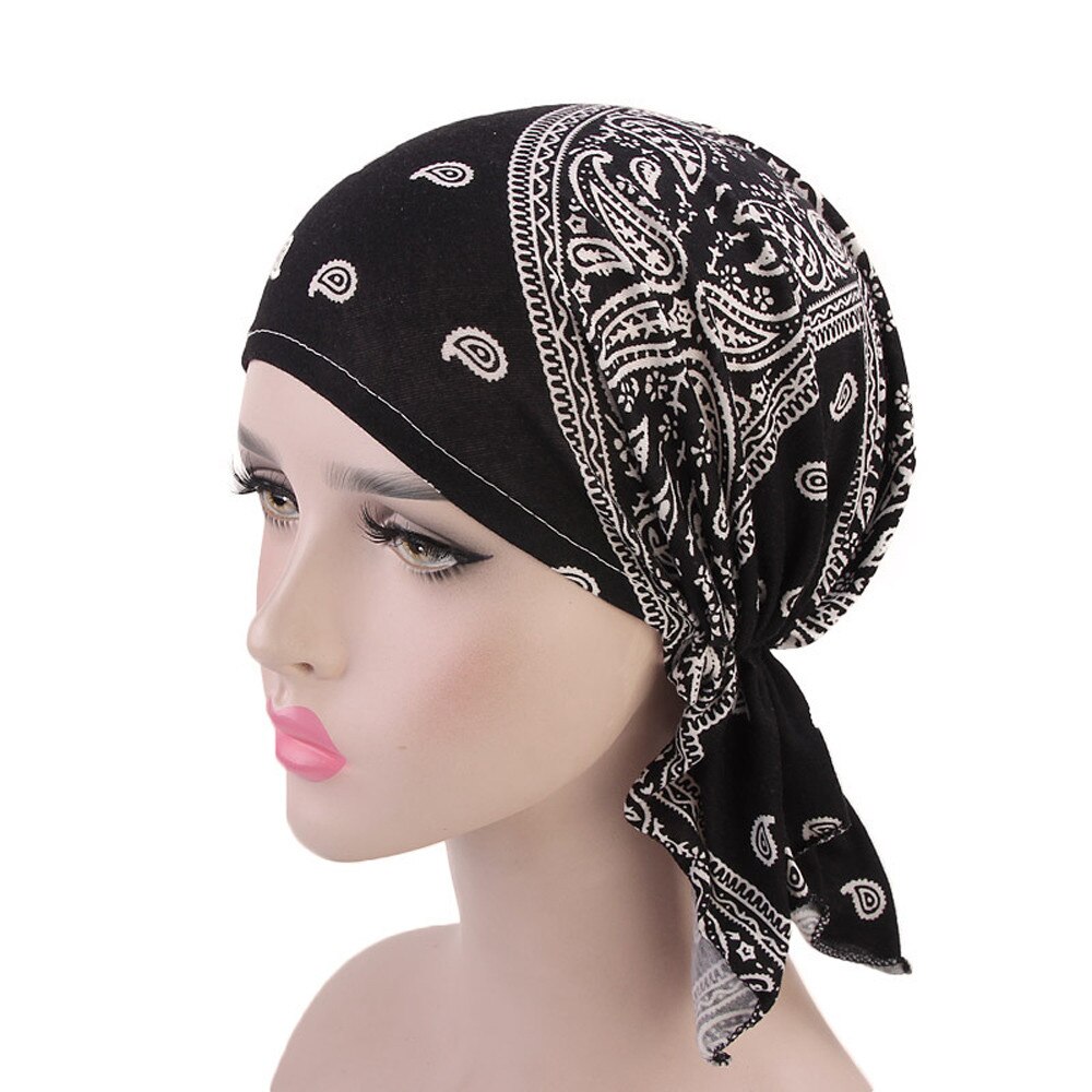 Moslim Vrouwen Hijaabs Vrouwen Ruche Kanker Chemo Hoed Beanie Sjaal Tulband Head Wrap Cap D90417