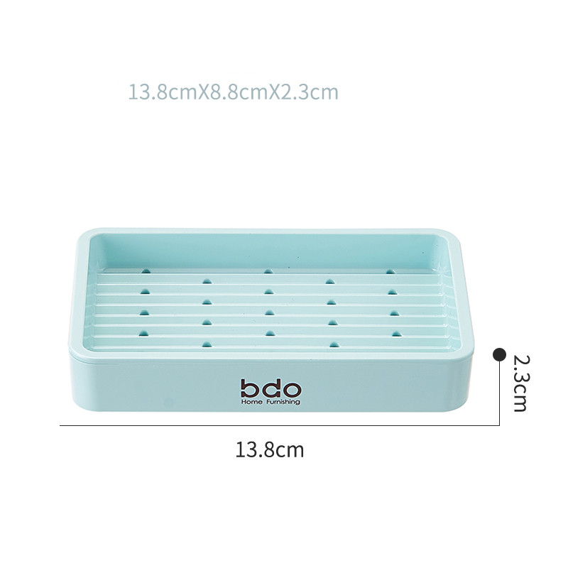 Caja de jabón nórdica de Color sólido, accesorio de plástico redondo y cuadrado para el hogar, doble capa, sin perforaciones, para colgar en la pared, suministros de baño y ducha: B3