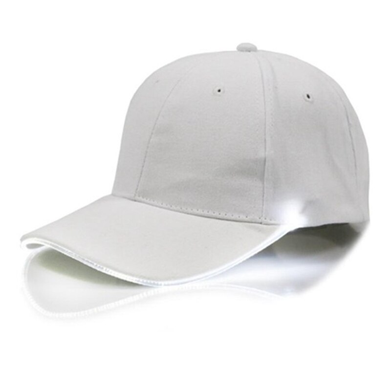 Gorra de béisbol LED para correr, gorra ligera de algodón con visera, ropa para deportes al aire libre con Cierre trasero ajustable: WW