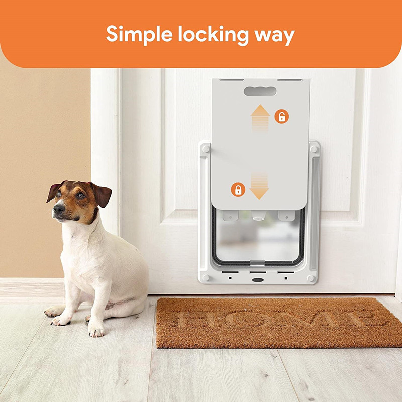Strong Lockable Dog Door with Privacy Protection Flap Gate Pet Dog Door For Big Small Dogs Pet Safety Doors Easy to Install