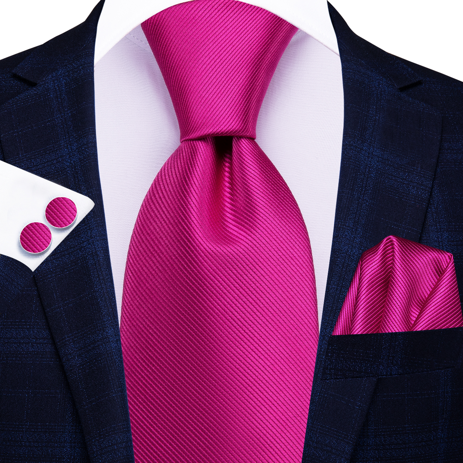 Corbatas Hi-tie para hombre, Color sólido, rosa fuerte, verde, 8,5 cm, accesorios de corbata Jacquard, ropa diaria, corbata, de de boda, conjunto de 3 uds.: Azul