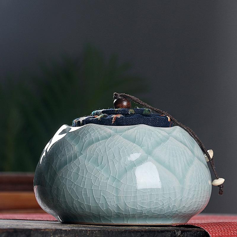 Contenedores de té chinos Vintage, Mini cajas de almacenamiento de cerámica, contenedor Retro sólido de té, organizador de cerámica, lata de té y cena para el hogar