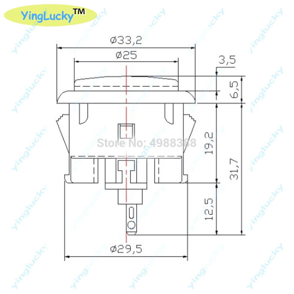 Botón yinglucky sanwa, obsf-30 de obsc-24, botón arcade de 24mm, 30mm para la máquina de juego Raspberry Pi