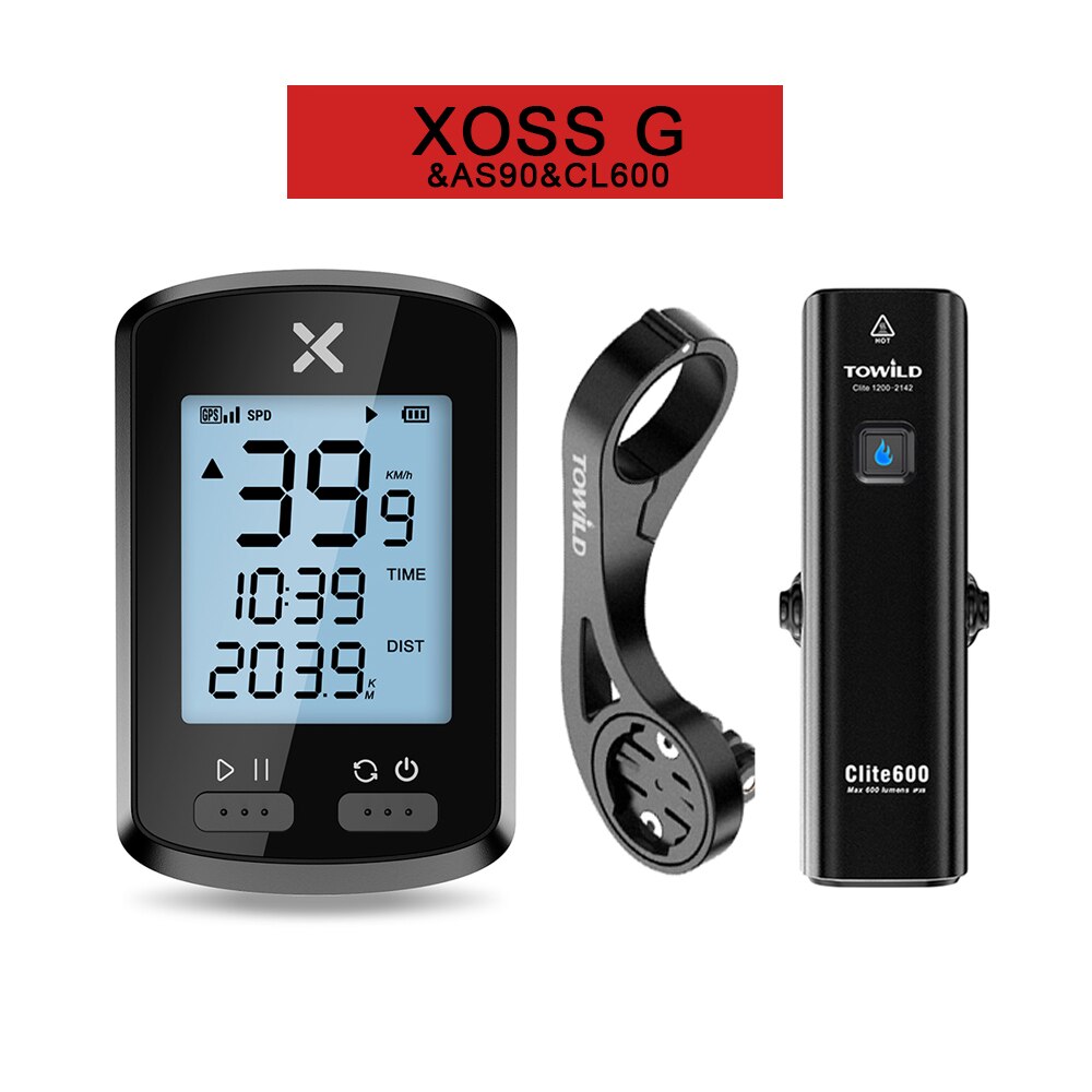 XOSS G/G+ Bike Computer Wireless GPS Speedometer Rainproof Road Bike MTB Bicycle Odometer Bluetooth ANT+ With TOWILD CL600 light: G CL600 S90