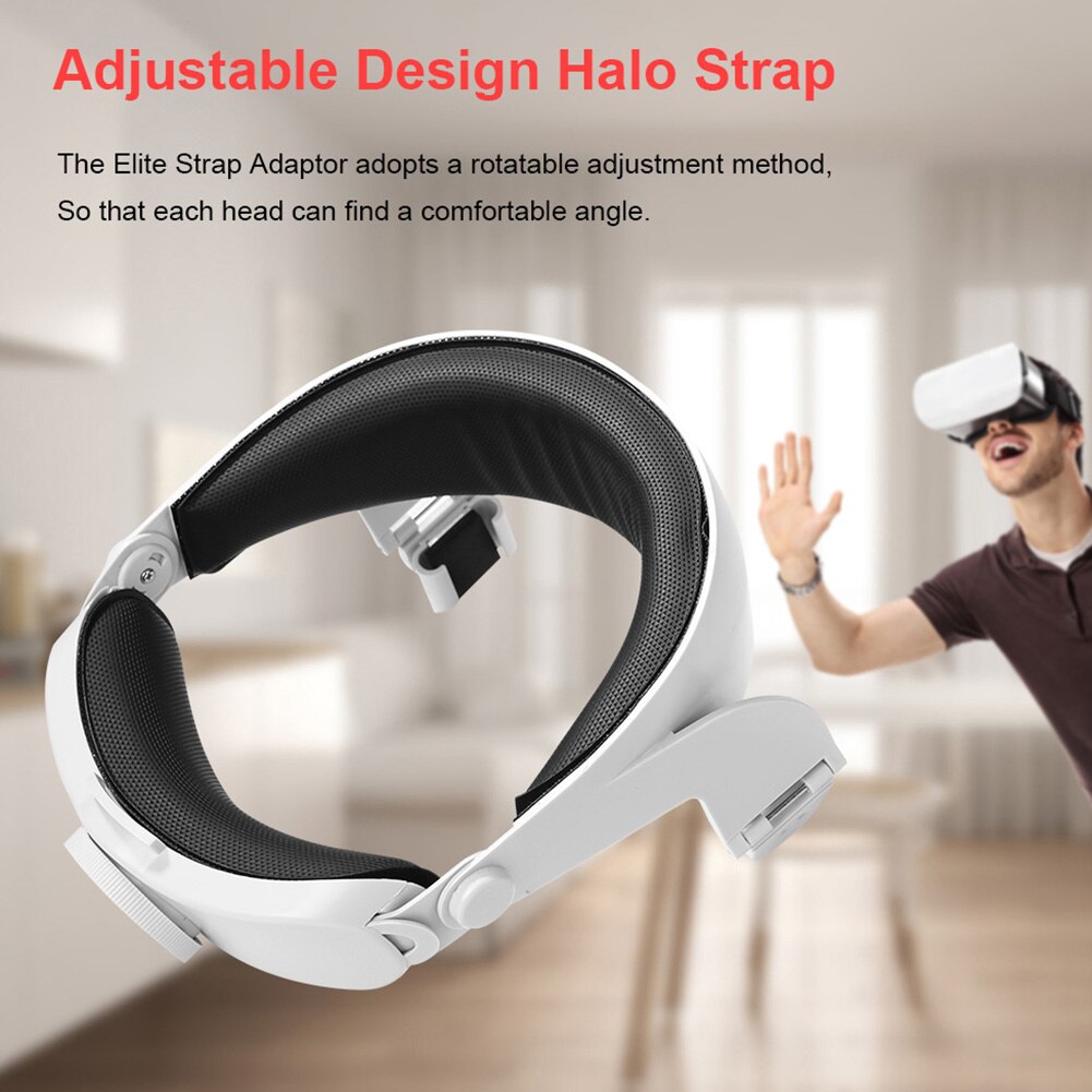 Halo Strap for Oculus Quest 2 - Adjustable VR Headset Headband - Comfortable PU Leather & Foam Pad