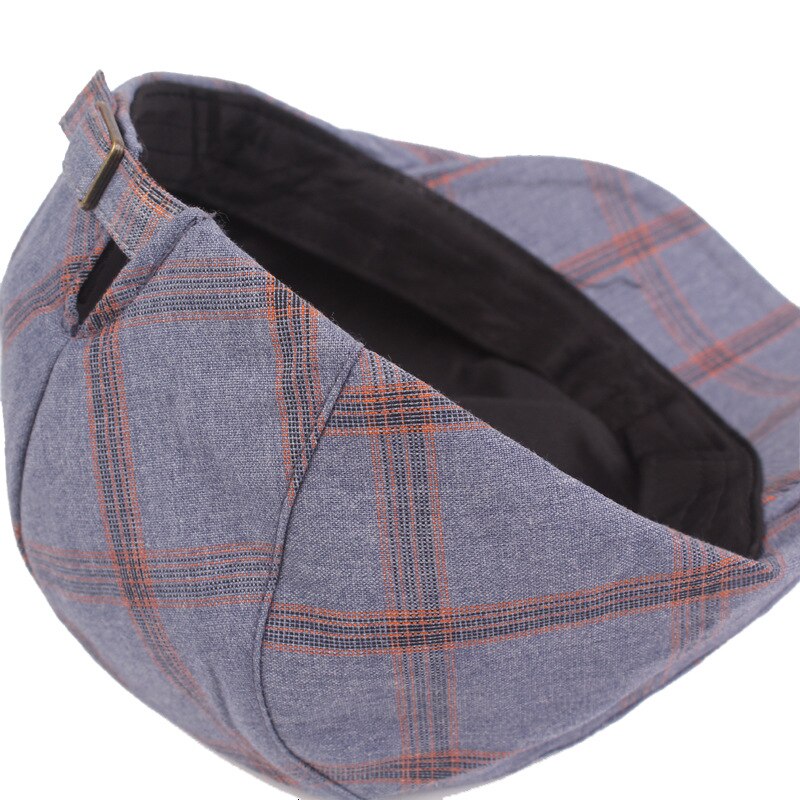 QBHAT-boina de algodón a cuadros para hombre y mujer, sombrero de hiedra para Newsboy, informal, plano, para conducir, Golf, gorra de arte juvenil, Simple