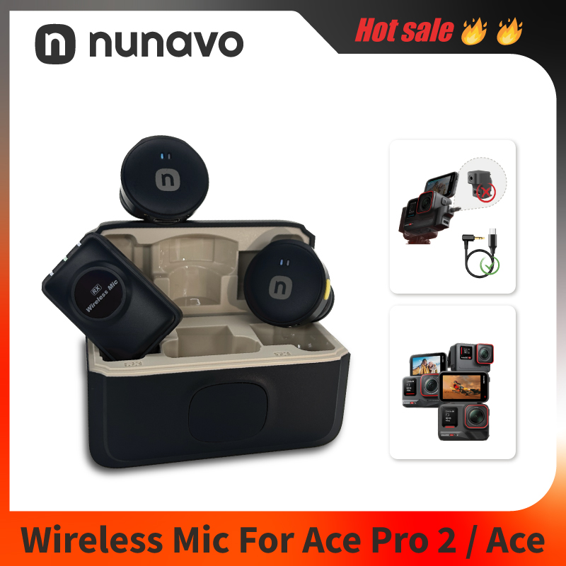 Trådløs mikrofon til insta 360 ace pro 2/ ace pro/ace ai action 360 kamera, mikrofonlyd, ingen mikrofonadapter nødvendig, kameratilbehør