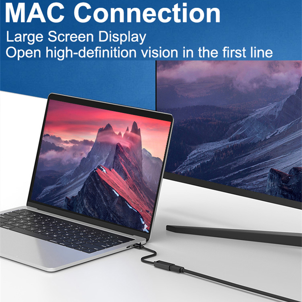 Mini displayport til hdmi-kabel 4k mini dp til hdmi-adapter mini dp hann til hdmi-kompatibel hunn for apple macbook air pro