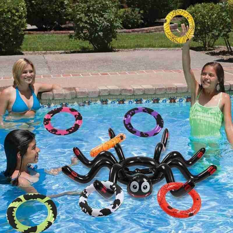 Anelli di lancio del ragno gonfiabile creativo gioco del giocattolo del ragno di Halloween festa di natale lancio giocattolo gonfiabile per bambini Ri L3K5