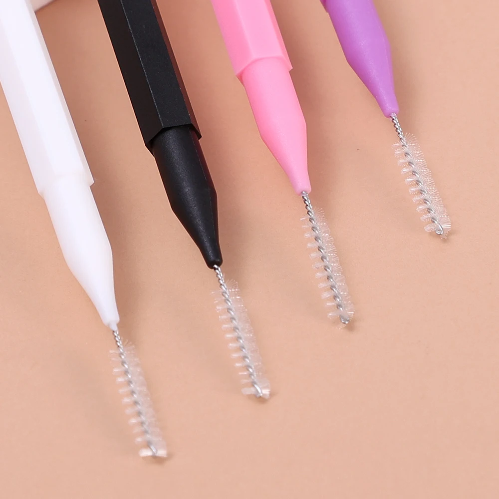 10-100 Stuks Mini Wenkbrauw Borstel Brow Lifting Brush Wegwerp Brow Lifting Brush Micro Buigbare Wimper Brow Applicator Make-Up tool