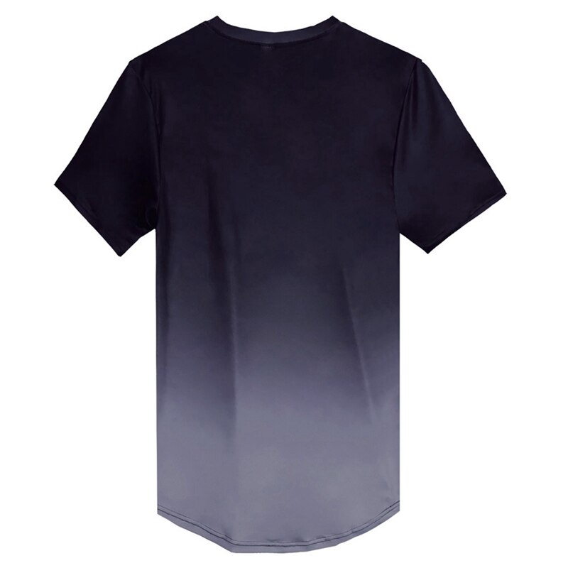 T-shirt met kleurverloop voor heren, snelle compressie, ademend, korte mouwen, fitness-t-shirt voor sportscholen, strak, casual top