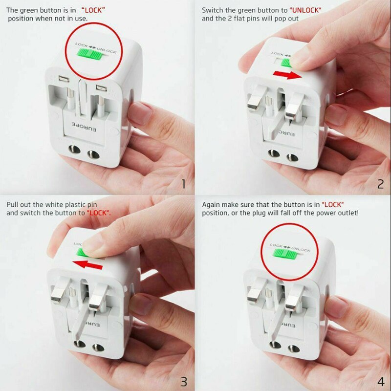 Usb Power Outlet Plug Socket I Use Adapter US UK AU EU Electric All-in-One International Conversion Universal Multifunction