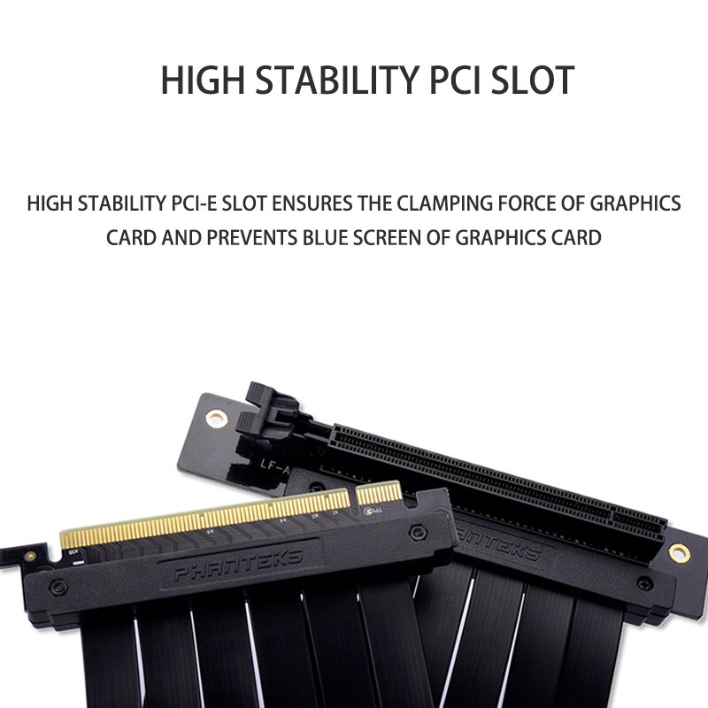 PHANTEKS FL22 220mm PC Ie Card Gaming PCI-E X16 Extender Riser Cable Computer Connection and Connector
