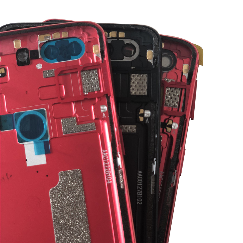 Cubierta trasera de la batería de la carcasa para Oneplus 5T A5010 5 A5000 teclas laterales + cubierta trasera de la batería de cristal de la cámara para oneplus 5 5T