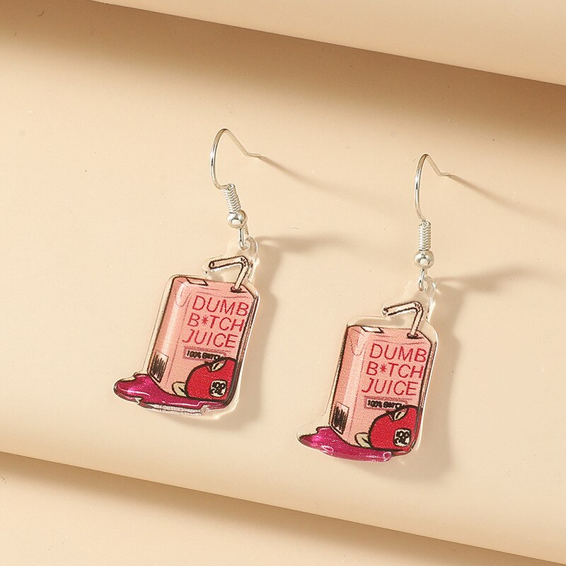 Pendientes divertidos de acrílico para mujer, aretes con colgante de pato naranja y amarillo, para niño, joyería al por mayor: Style-3