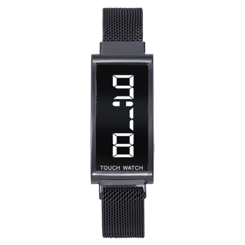 Top Luxe Digitale Horloge Vrouwen Sport Mannen Horloges Elektronische Led Mannelijke Dames Polshorloge Voor Vrouwen Mannen Klok Vrouwelijke Polshorloge: Black