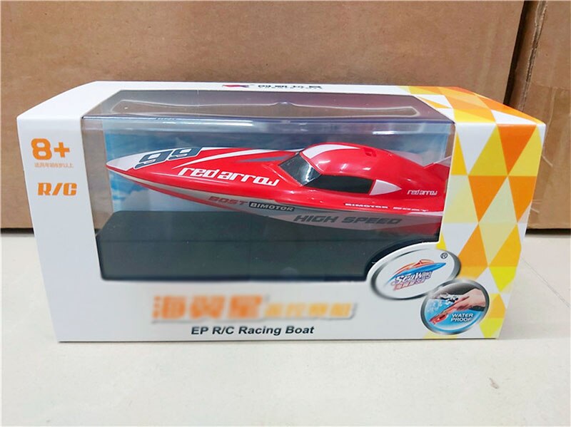 Mini Radio-Controlled Fish Speedboat Waterproof RC Ship Remote Control Submarines Kid's Scientific Experiment Funny Toy: 3312M-red