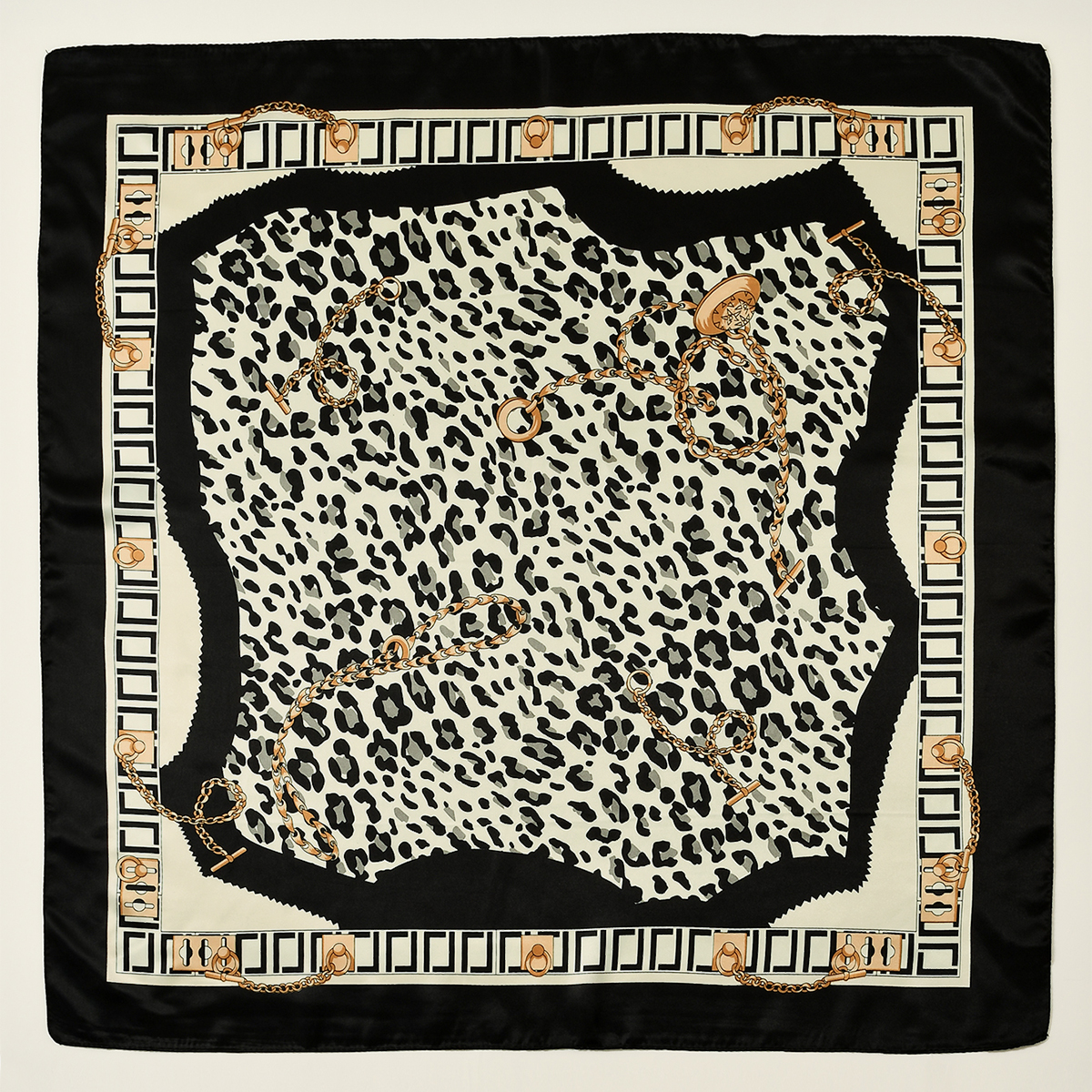 Seidenschal mit Leopardenmuster für -Luxusmarke, Halstuch, Hals, Kopf-/Haarschals, Bandana, Taschentuch, Kopftuch, 90 x 90 cm: Fluoreszierende Gelbe