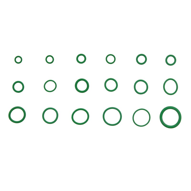 270pcs O-Rings Rubber Air Conditioning Seals Assortment Kit Set 18 Sizes O-ring Kit Green Metric Seals For A/C Automotive