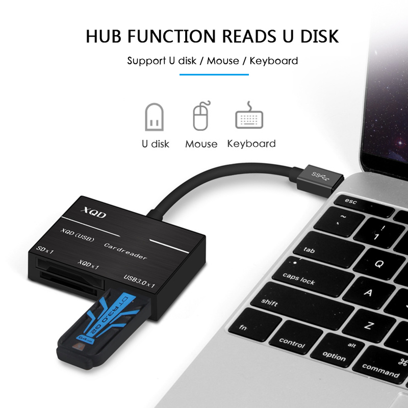 Lector de tarjetas SD de alta velocidad tipo C a XQD USB 3,0 adaptador de equipo informático de cámara de alta velocidad para Sony Serie G y tarjeta Lexar XQD