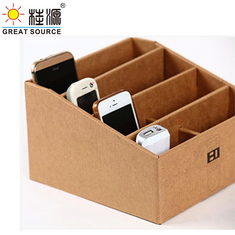 Foldaway Storage Trapezium Home Desk Top Organizer 8 Grids Remote Mobile Holder Corrugate Storage For Meeting Room(8PCS)