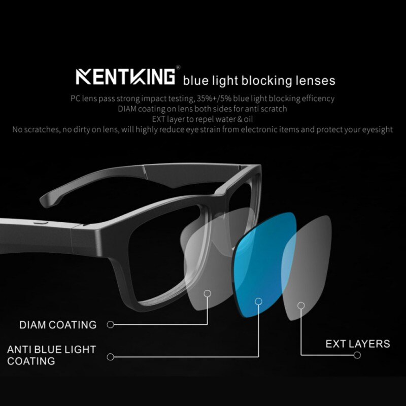 Smart Glasses Wireless Bluetooth Hands-Free Calling Music Audio Open Ear Sunglasses Intelligent Wearable Device