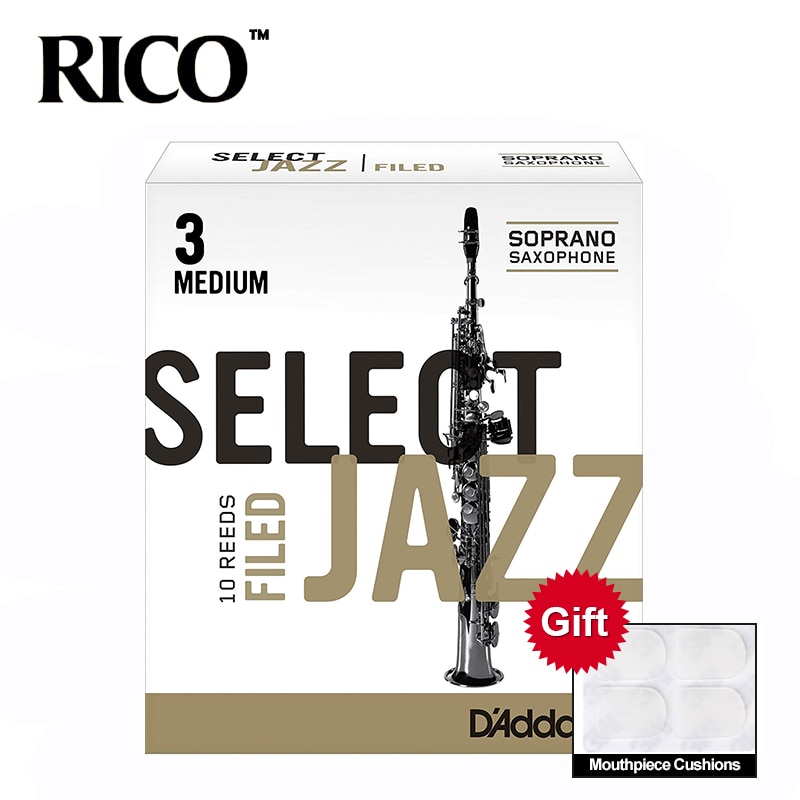 Rico Selecteer Jazz Sopraan Sax Rieten/Saxofoon Sopraan Riet, Ingediend, sterkte 2M/2H/3S/3M/3H, 10-Pack