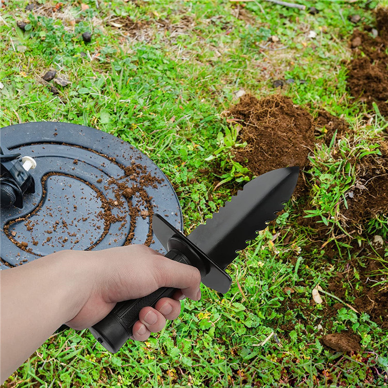 Pala de jardín, herramienta múltiple, deshierbe, diente de sierra, paleta de excavación, cuchillo, pala para plantar flores, mango de goma para jardín, herramientas manuales de jardinería