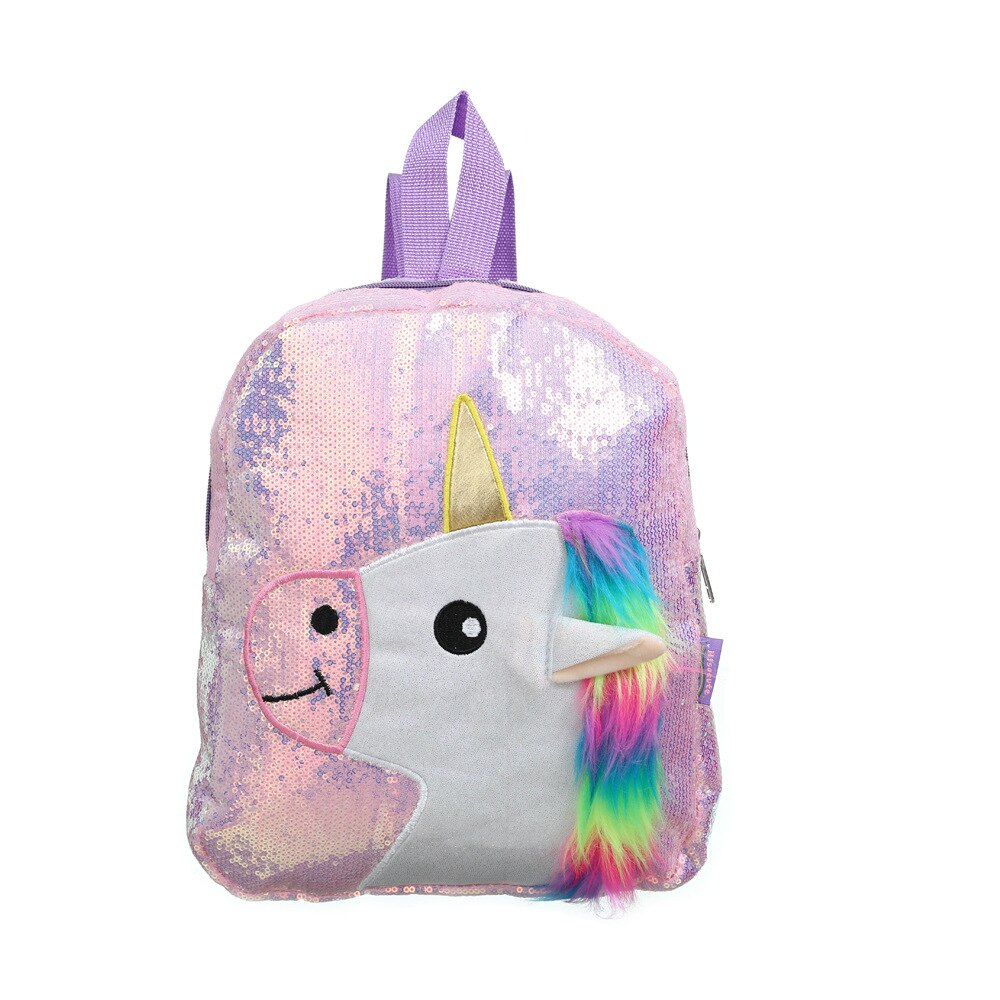 Eenhoorn rugzak meisjes/dames schooltassen winter mochila infantil schooltassen voor tienermeisjes kinderrugzak sac a dos enfant: Lichtpaars