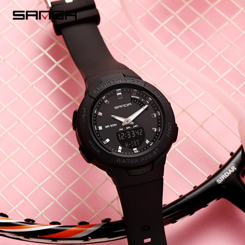 SANDA 6005 Children Sport Digital Watch Men Wristwatch Stopwatch Alarm Students 12/24 Hour Clock Relogio Masculino