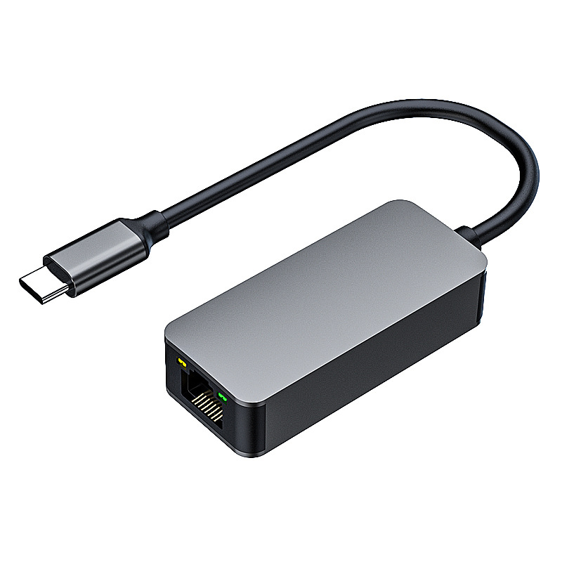 Scheda di rete Ethernet USB 3.0 tipo C a RJ45 da 2500 Mbps RTL8156B Adattatore Gigabit ad alta velocità Drive gratuito per PC portatile Win 7/8/10/11: Black
