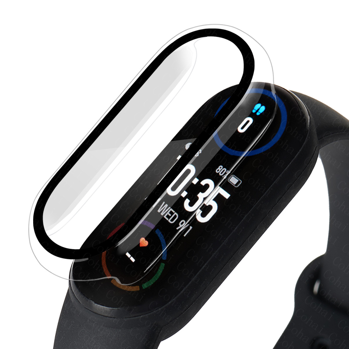 2in1 Case Screen Protector For Xiaomi Mi Band 7 6 5 4 3 Case+Film Full Coverage Protective Cover For Miband 6 7 band 5 4 3 NFC: L / Clear