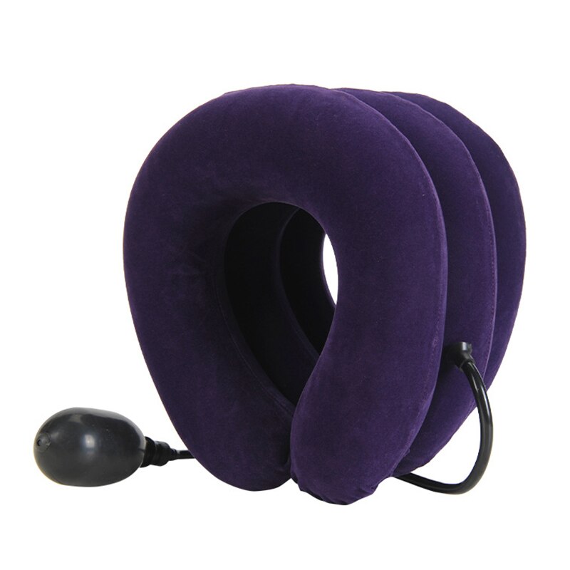 Neck Stretcher Air Cervical Traction Orthopedic Pillow Collar Pain Relief: purple