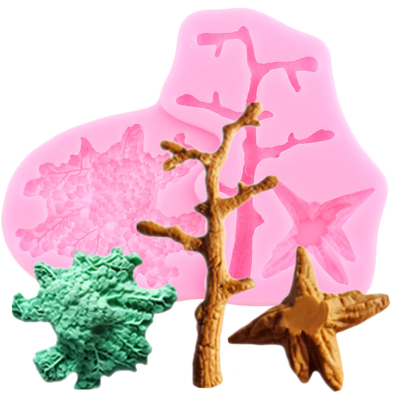 Eekhoorn Boomstronk Dennenappels Siliconen Mallen Paddestoel Slak Fondant Cake Decorating Gereedschap Diy Snoep Hars Klei Chocolade Mallen: CE866