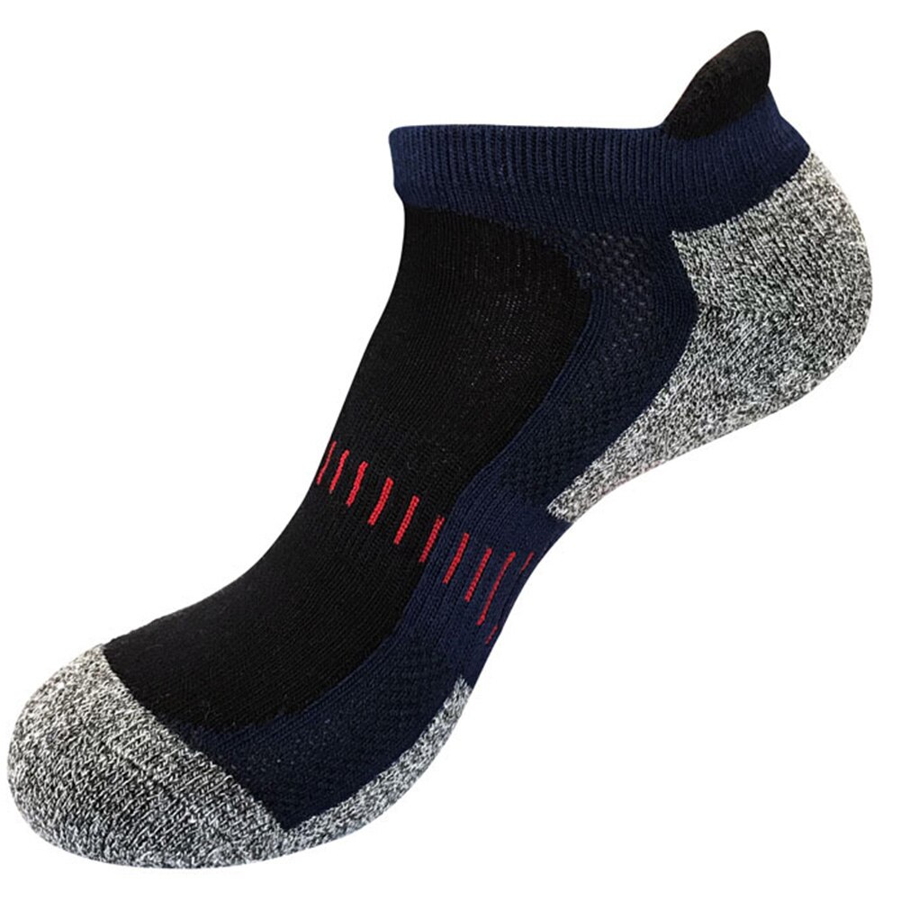 5 paar sportsokken heren lente herfst katoenmix sokken zweetabsorberend antislip enkel sportsokken: Marineblauw