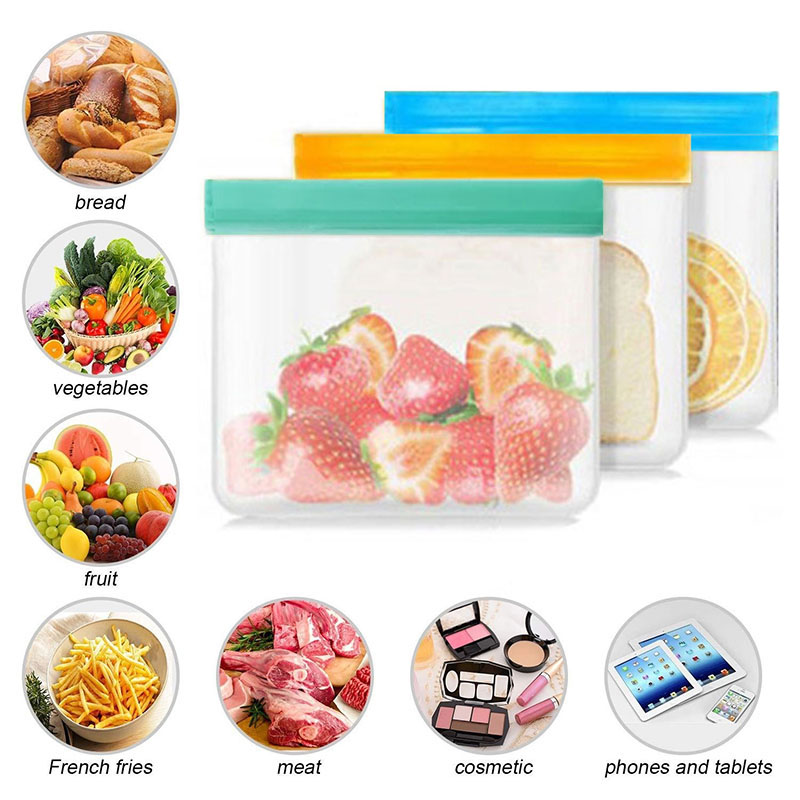 Silicone Food Storage Containers Leakproof Containers Reusable Stand Up Zip Shut Bag Cup Fresh Bag Food Storage Bag Fresh Wrap