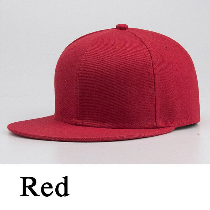 Ny sport baseball cap blank almindelig solid snapback golfbold street hat mænd kvinder: Rød