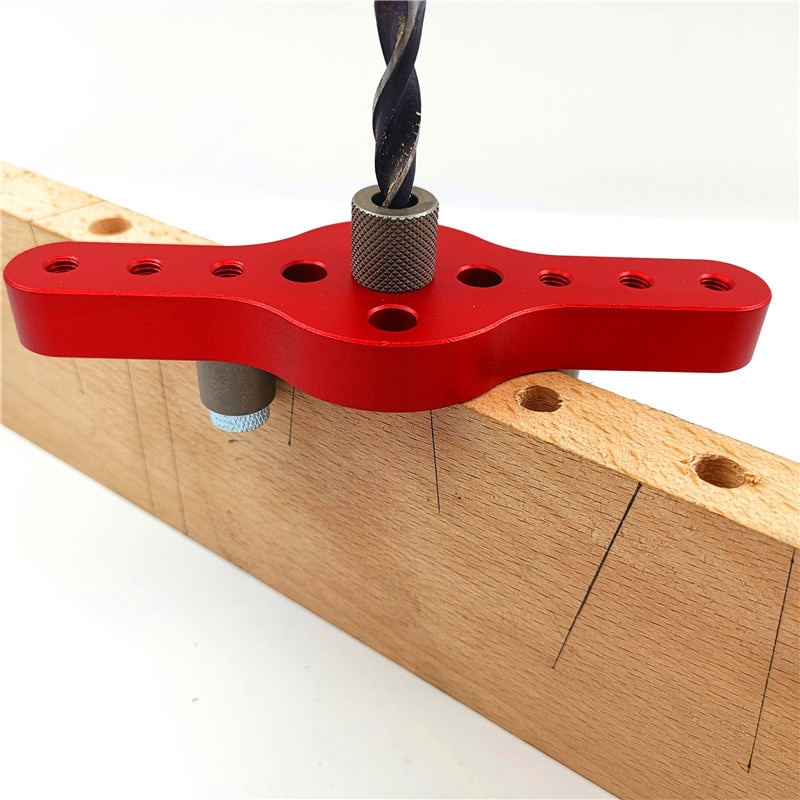 Vertikal lomme hull jig 6/8/10mm trebearbeiding dowelling selvsentrerende drill guide kit tre boring locator hull puncher