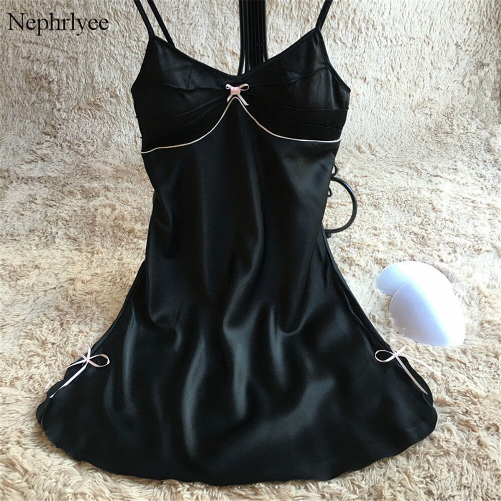 Zomer Tops Vrouwen Nachtkleding Zijde Nighty Nachthemd Sexy Nachtjapon Lady Off Shoulder Nachtkleding Vrouwelijke Night Jurk SLP173: Blue / XXL(63Kg-68Kg)